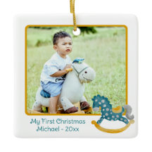 Niedliches Rocking Horse 2 Foto Mein 1. Weihnachts