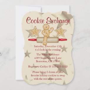 Niedliches Rolling Button Cookie Exchange Urlaub E Einladung