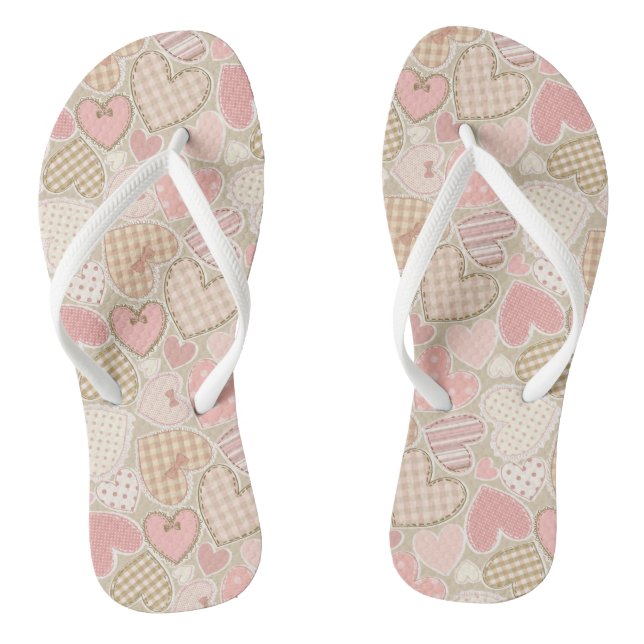 Niedliches romantisches Herzmuster Flip Flops (Fußbett)