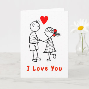 Niedliches Romantisches Paar I Liebe Karte