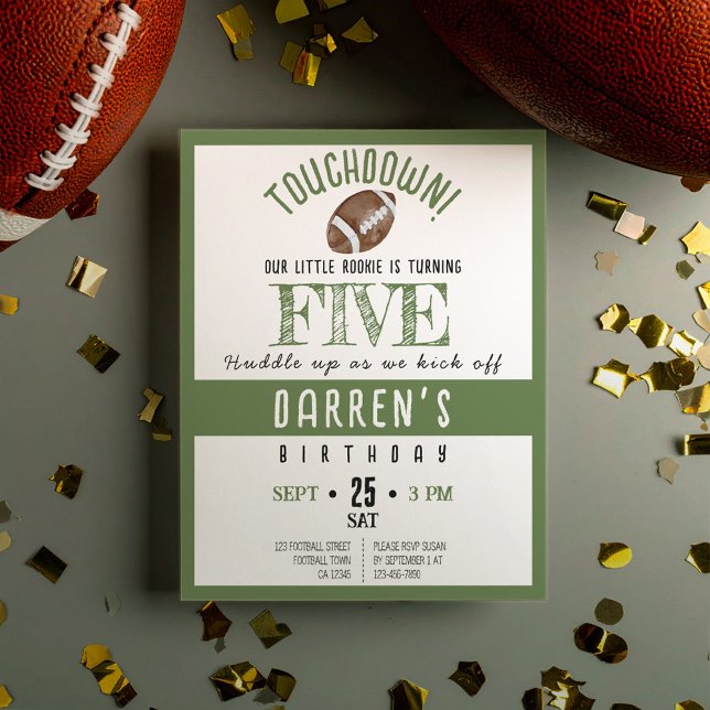 Niedliches Rookie Football Budget Geburtstagseinla (Von Creator hochgeladen)