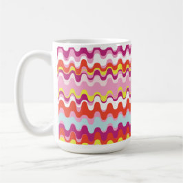 Niedliches, rosa abstraktes Wellenmuster Tasse