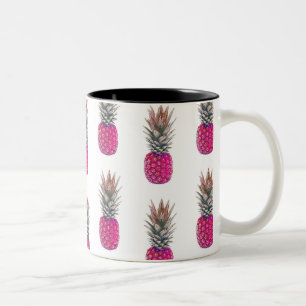 Niedliches rosa Ananas-Muster Zweifarbige Tasse
