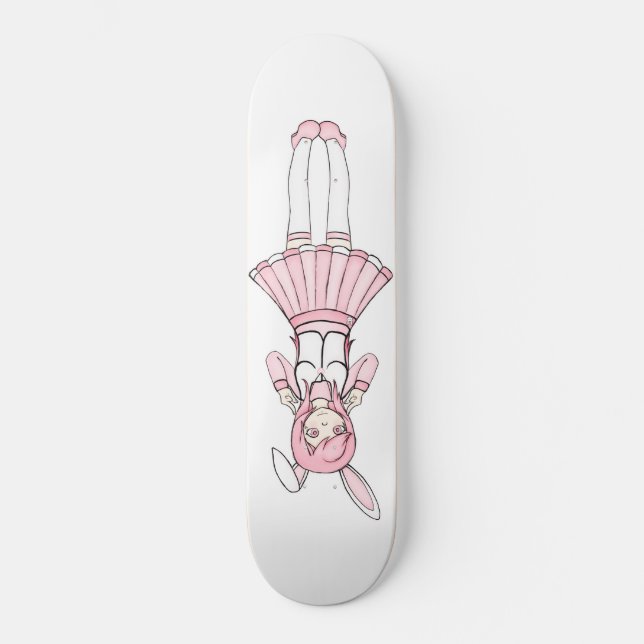 Niedliches rosa Anime-Häschen-Mädchen Lolita Skateboard (Vorderseite)