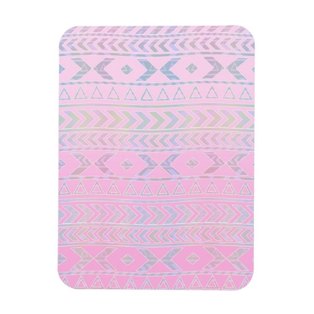 Niedliches rosa Aztekisches Kunstmuster Magnet (Vertikal)
