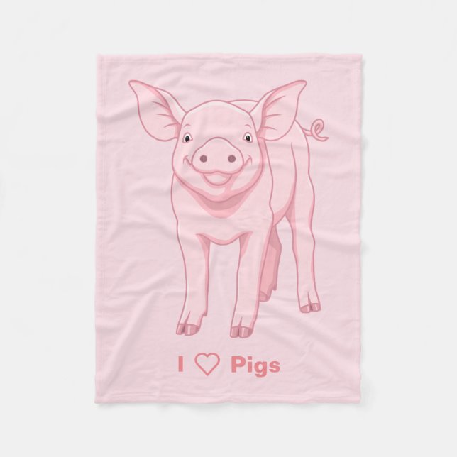 Niedliches rosa Baby-Ferkel Fleecedecke (Vorderseite)