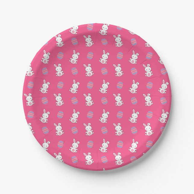 Niedliches rosa Babybastmuster Pappteller (Vorderseite)