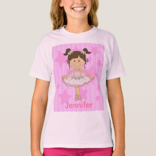 Niedliches rosa Ballettmädchen auf Sternen und Str T-Shirt