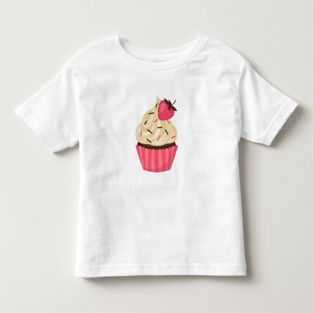 Niedliches Rosa besprüht Erdbeerkleinen kuchen Kleinkind T-shirt (Vorderseite)