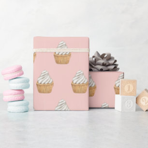 Niedliches rosa Cupcake-Muster Geschenkpapier