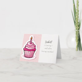 Niedliches rosa Cupcake Theme Faltkarte Ankündigung