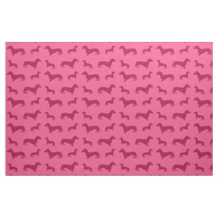 Niedliches rosa Dackelmuster Stoff