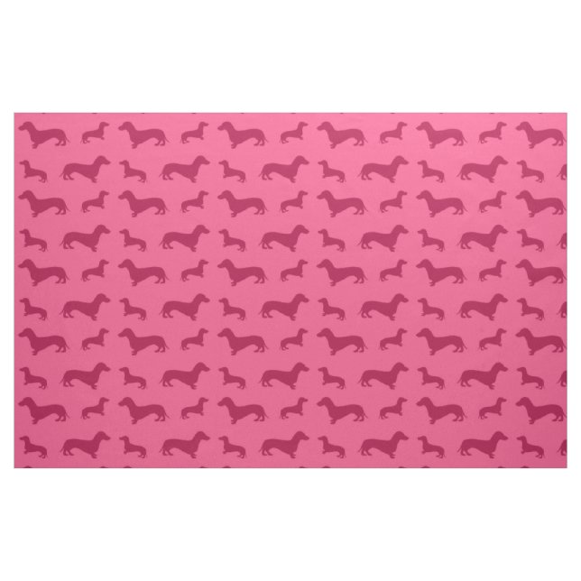 Niedliches rosa Dackelmuster Stoff (Yard (91,4 cm))