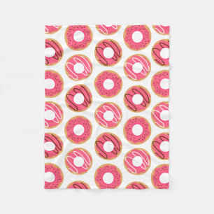 Niedliches Rosa Donuts Muster Fleecedecke