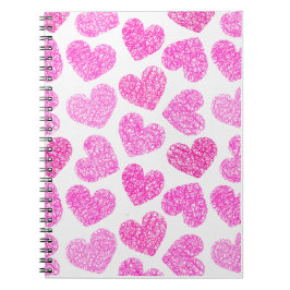 Niedliches rosa doodled Herz Valentinstag Muster Notizblock
