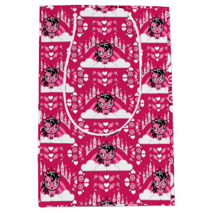 Niedliches rosa Einhornland und Schloss Mittlere Geschenktüte