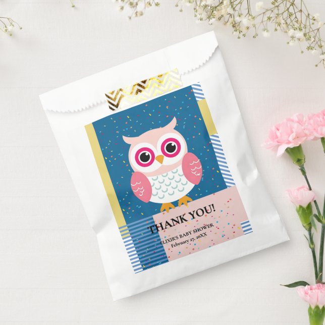 Niedliches Rosa Eule Geschlecht Neutral Woodland B Geschenktütchen (Versiegelt)