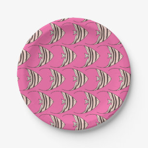 Niedliches Rosa Fisch Kinder Party Pappteller