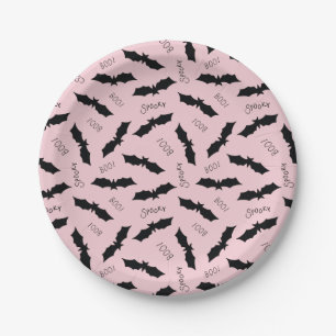 Niedliches Rosa Flecht-Halloween-Party Pappteller