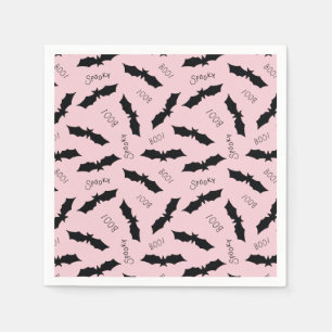 Niedliches Rosa Flecht-Halloween-Party Serviette