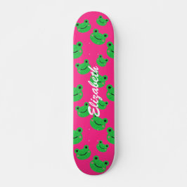 niedliches Rosa Froschmuster Skateboard