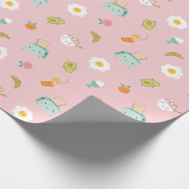 Niedliches rosa Frühstück Geschenkpapier