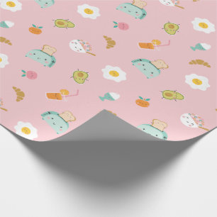 Niedliches rosa Frühstück Geschenkpapier