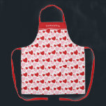 Niedliches rosa, gesprenkeltes Herzmuster Personal Schürze<br><div class="desc">Diese niedliche rosa und rote Schürze zeigt eine eckige strukturierte Darstellung der Herzmuster. Ideal für Ihr Valentinstag Backen,  Kochen oder Crafting Pläne!</div>