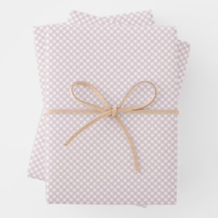Niedliches Rosa Gingham, Klassik Karo Baby Geschenkpapier Set