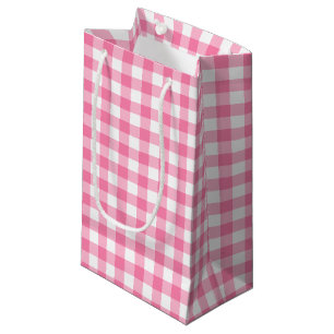 Niedliches rosa Gingham-Muster Kleine Geschenktüte