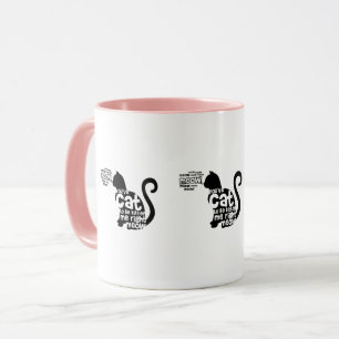 Niedliches Rosa haben Sie die Katze, zum Kitter zu Tasse