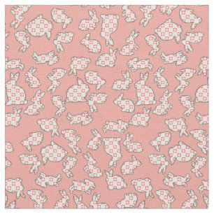 Niedliches rosa Häschen-Kaninchen-Muster Stoff