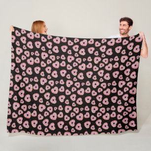 Niedliches rosa Herz-Cookie-Muster Fleecedecke