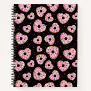 Niedliches rosa Herz-Cookie-Muster Notizbuch