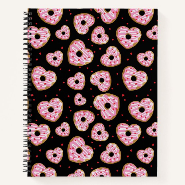 Niedliches rosa Herz-Cookie-Muster Notizbuch (Vorderseite)