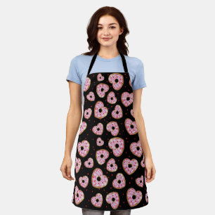 Niedliches rosa Herz-Cookie-Muster Schürze