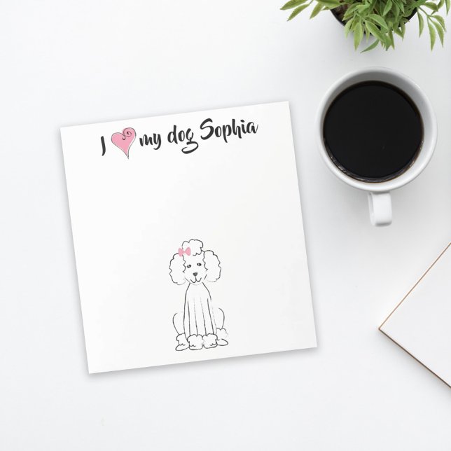 Niedliches rosa Herz I Liebe mein Hund Custom Whim Notizblock (Von Creator hochgeladen)