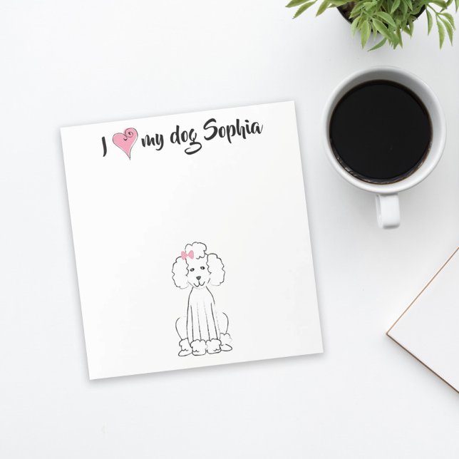 Niedliches rosa Herz I Liebe mein Hund Custom Whim Notizblock (Von Creator hochgeladen)