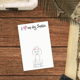Niedliches rosa Herz I Liebe mein Hund Custom Whim Post-it Klebezettel