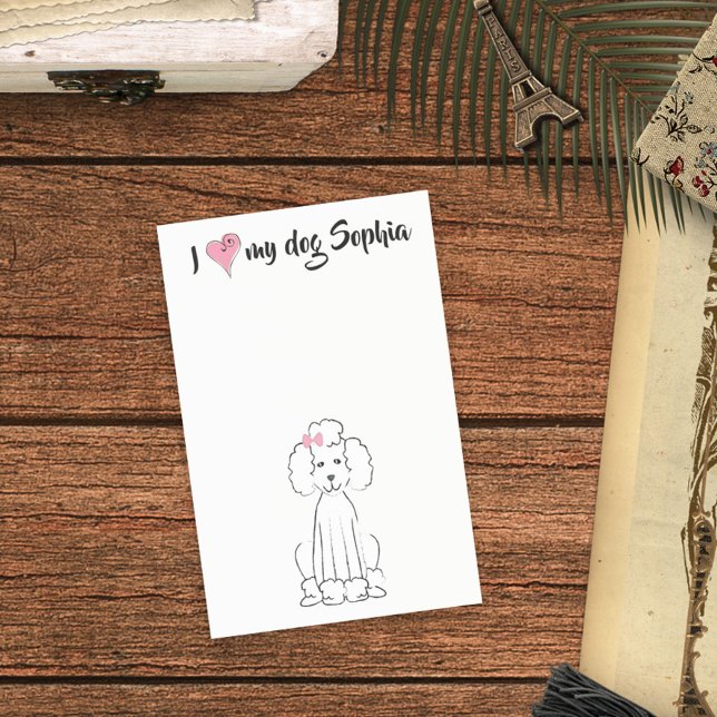 Niedliches rosa Herz I Liebe mein Hund Custom Whim Post-it Klebezettel (Von Creator hochgeladen)