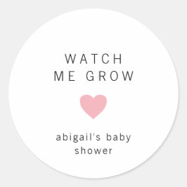 Niedliches rosa Herz Moderne Babydusche Runder Aufkleber