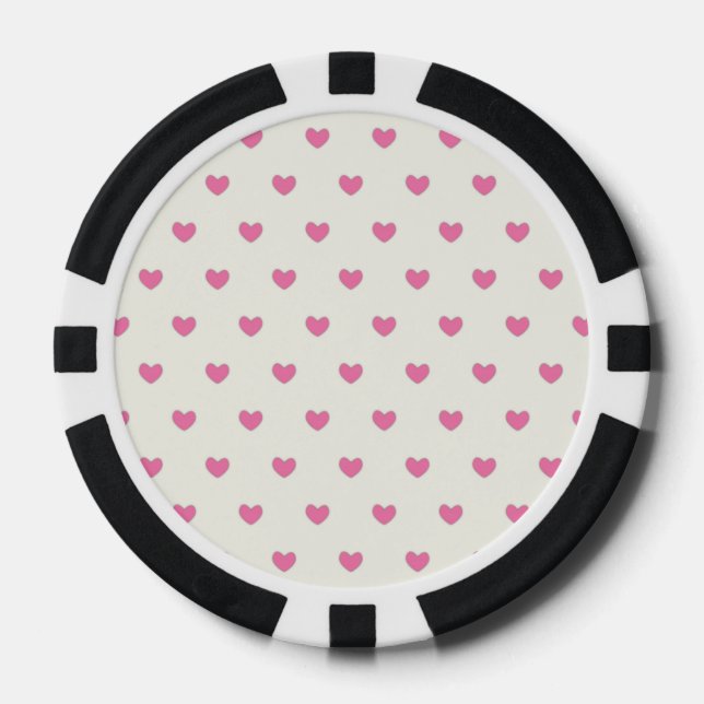 Niedliches rosa Herz-Muster Pokerchips (Vorderseite)