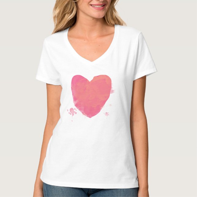 Niedliches rosa Herz T-Shirt (Vorderseite)
