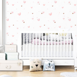 Niedliches rosa Herzmuster Modernes Kindermädchen Tapete