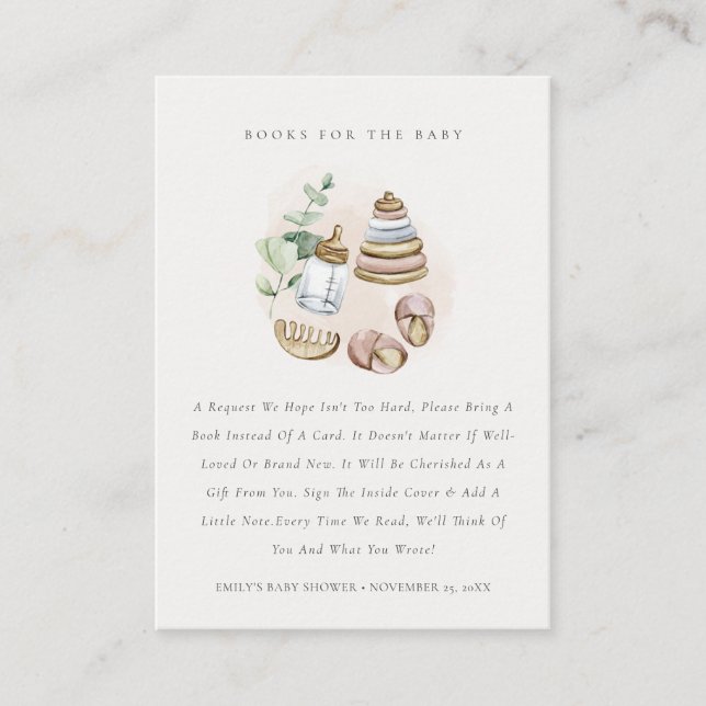 Niedliches rosa Kinderzimmer Essential Books for B Begleitkarte (Vorderseite)