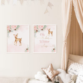 Niedliches Rosa-Kinderzimmer im Winter Bilderwand Sets