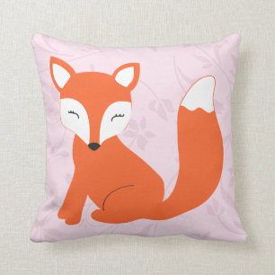 Niedliches rosa lila Babyfox-Kissen Kissen