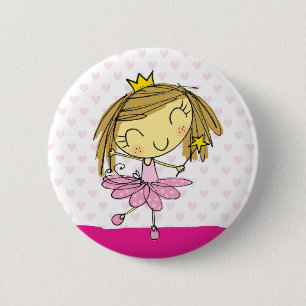 Niedliches rosa Mädchen Prinzessin Ballet Button