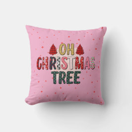 Niedliches Rosa OH Weihnachtsbaum-Sonderfamilie Fo Kissen