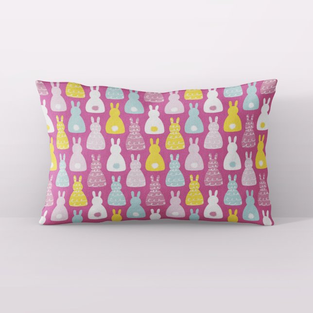 Niedliches Rosa Ostersonnenkaninchen Kissenbezug (Von Creator hochgeladen)